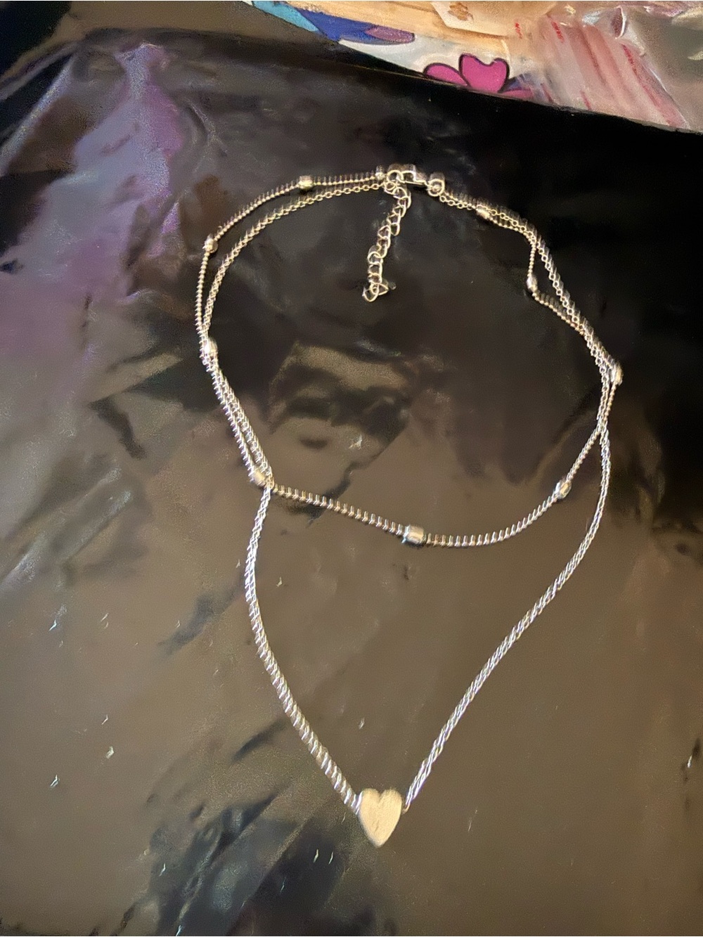 Classic Silver Heart Layered Necklace - Unbranded